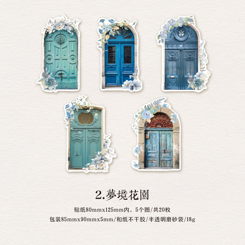 [2601-128] Enchanted Garden Sticker Set – Vintage Floral Journal Collage (4 Designs)