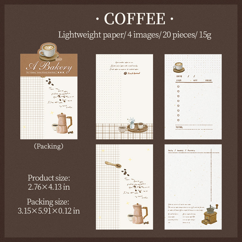 [2601-180] A Little Bakery – Memo Pad Collage Sticker Set (6 Designs)