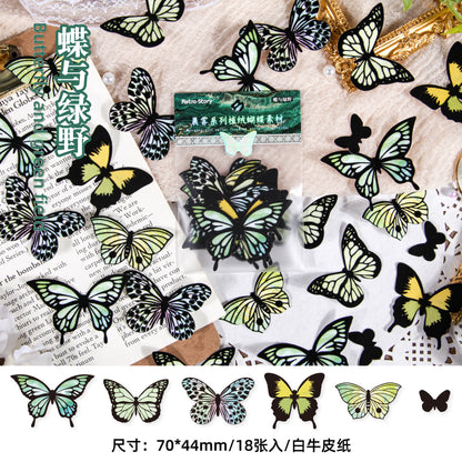 [2603-026] Butterfly Vintage Collage Stickers 6 Styles