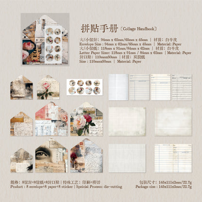 [2601-202] Vintage Floral Letter Envelope Paper Set 6 Styles