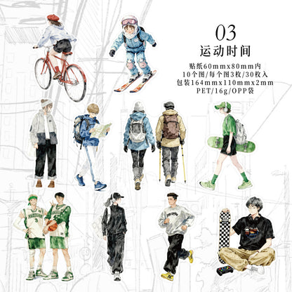 [2601-183] Street Corner Walkers Character Life Stickers Pack