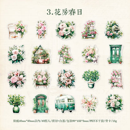 [2603-127] Dreamy Vintage Journal Collage Stickers 6 Styles