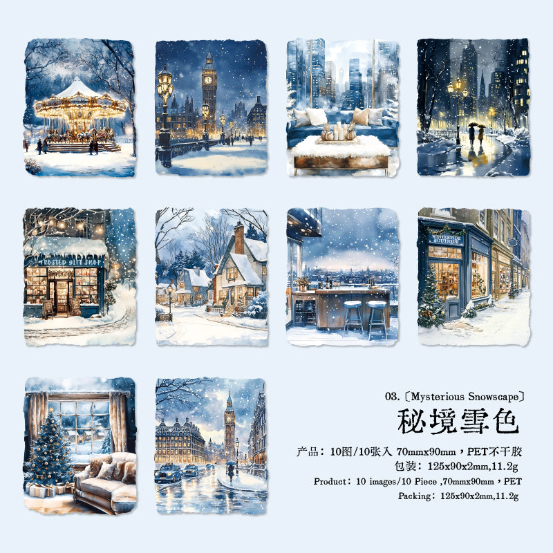 [2601-194] Snowfall Sound Winter Scene Stickers