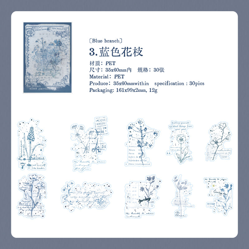[2601-190] Vintage Herbarium PET Stickers