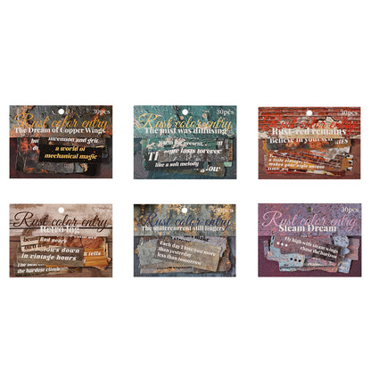 [2602-011] Vintage Text Collage Stickers 6 Styles