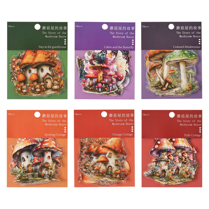 [2601-200] Dark Enchantment Mushroom House Story PET Stickers