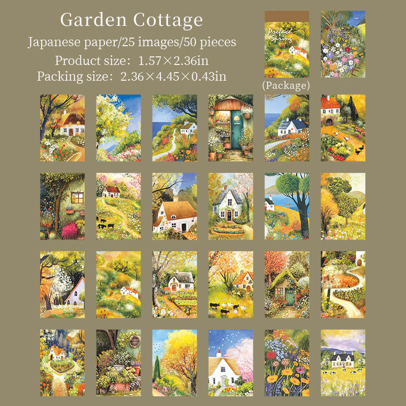 [2601-185] Delicate Spring Scenic Illustration Mini Journal Pack