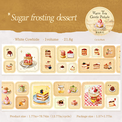 [2601-168] Warm Tea – Vintage Dessert Washi Tape (4 Designs)