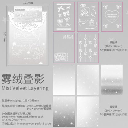 [2603-085] Soft Pastel Journal Background Paper 6 Styles