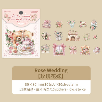 [2602-028] Floral Scene PET Collage Stickers