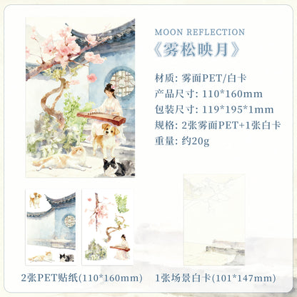 [2603-092] Vintage Seasonal Scene PET Journal Collage Stickers 6 Styles