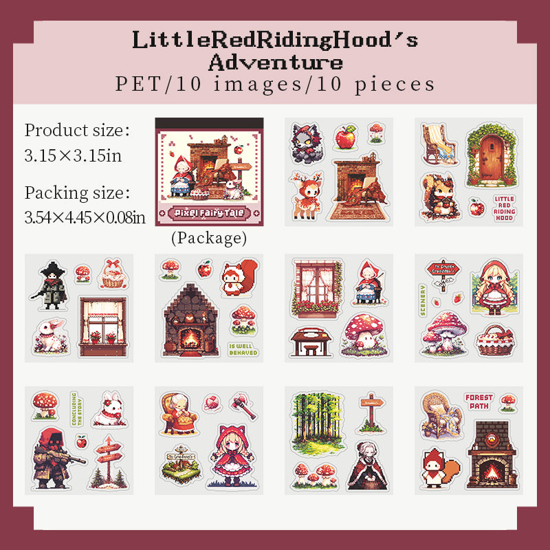 [2603-139] Pixel Fairy Tale PET Sticker Book 4 Styles