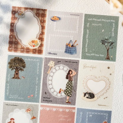 [2603-036] Hand Drawn PET Background Collage Stickers 6 Styles