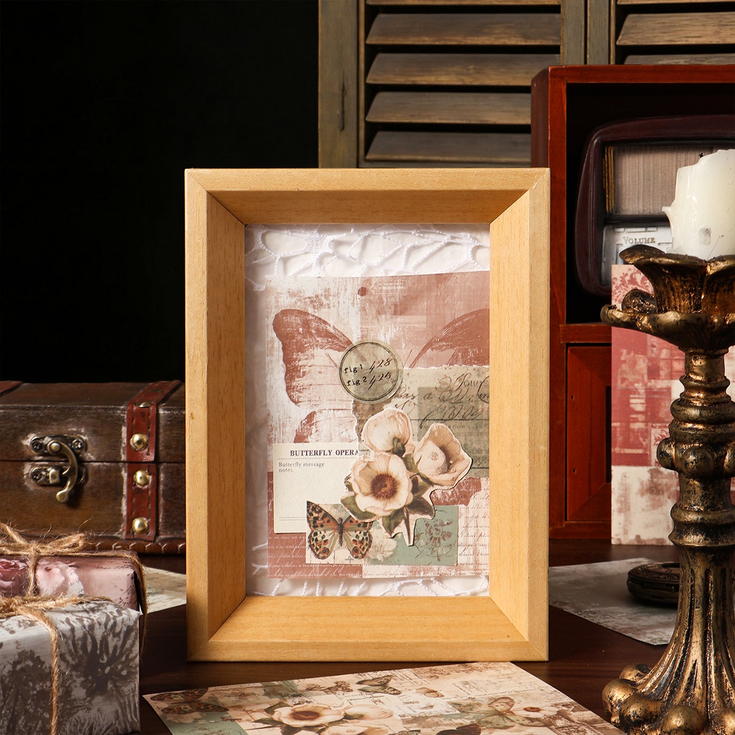 [2601-222] Deep Imprint Series Vintage Texture Journal Paper Set 30 Sheets