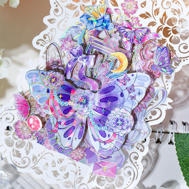 [2603-118] Butterfly Letter Iridescent PET Tape 4 Styles