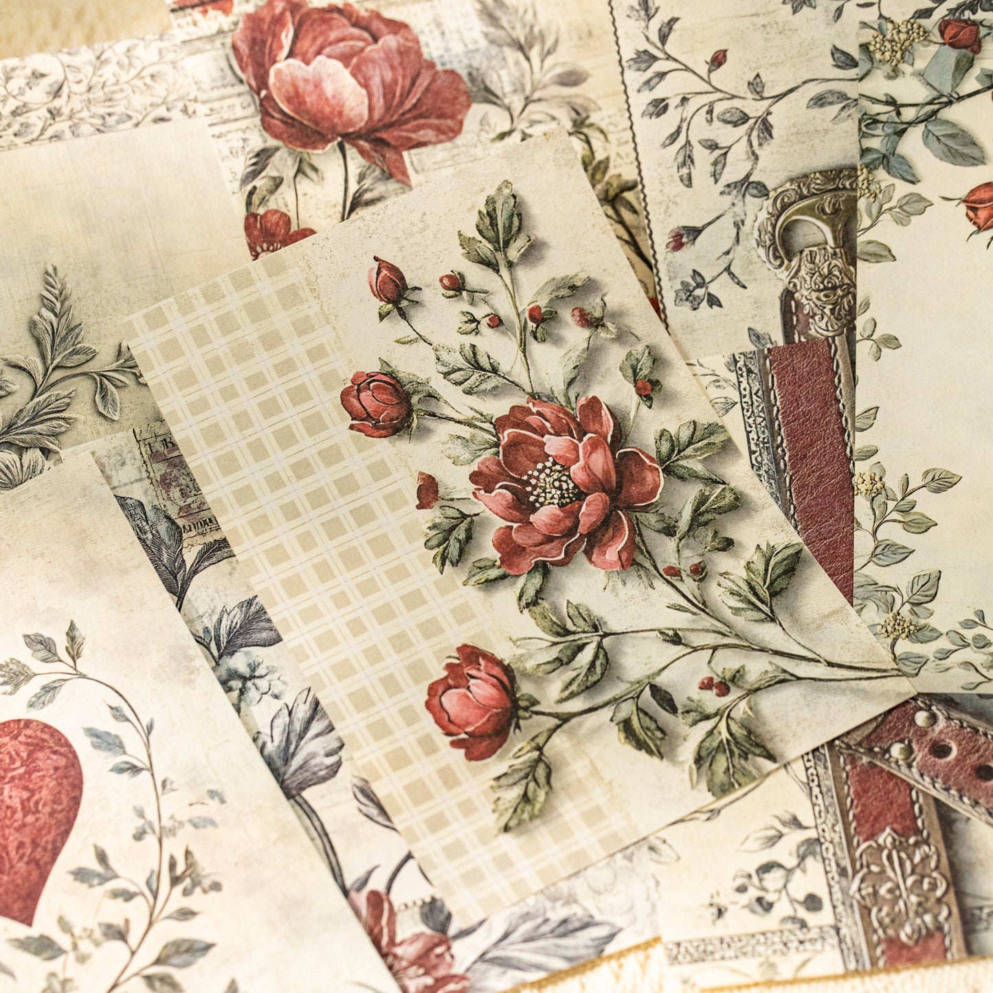 [2603-044] Floral Background Ephemera Book 6 Styles