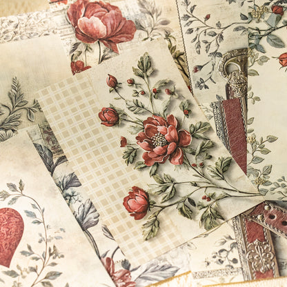 [2603-044] Floral Background Ephemera Book 6 Styles