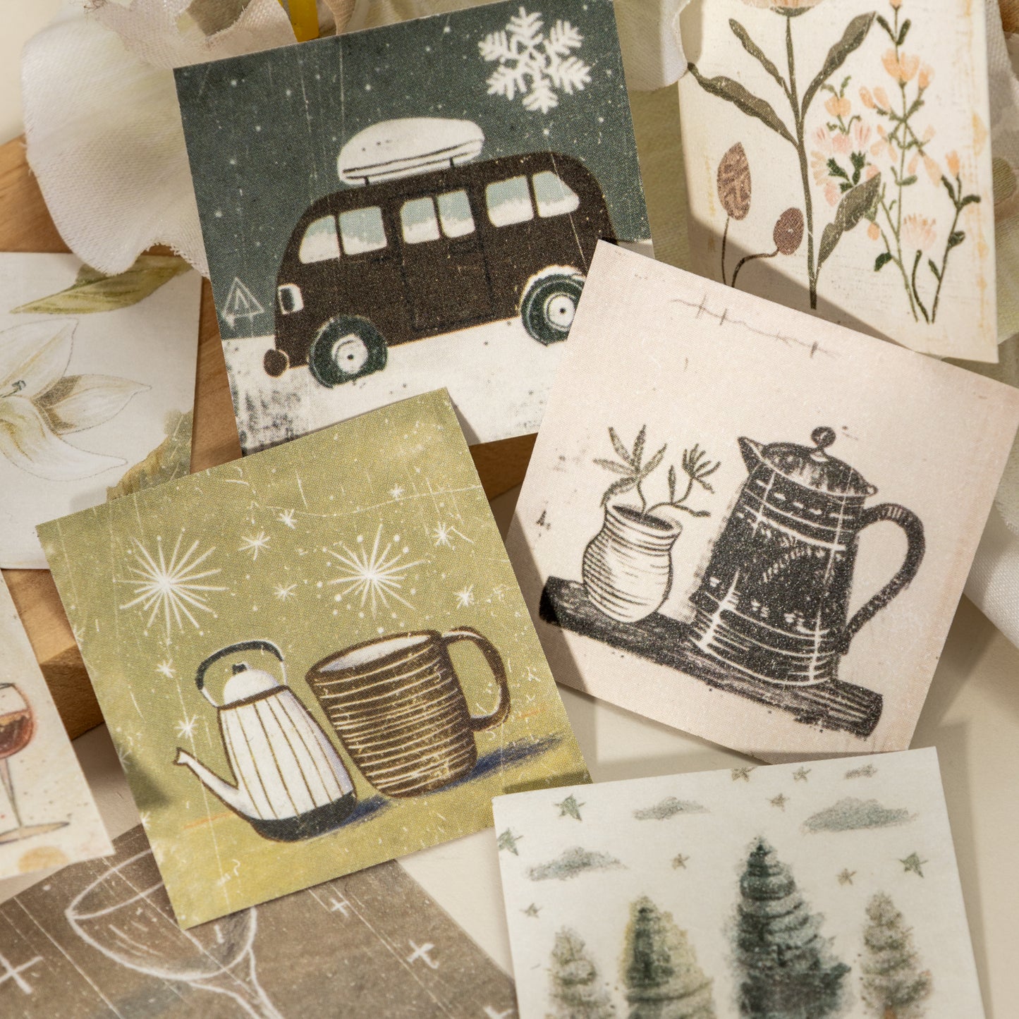[2603-102] Mini Square Lifestyle Sticker Book 4 Styles