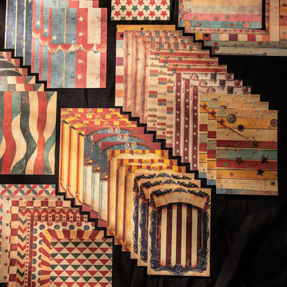 [2603-095] Vintage Circus Party Journal Background Paper 6 Styles