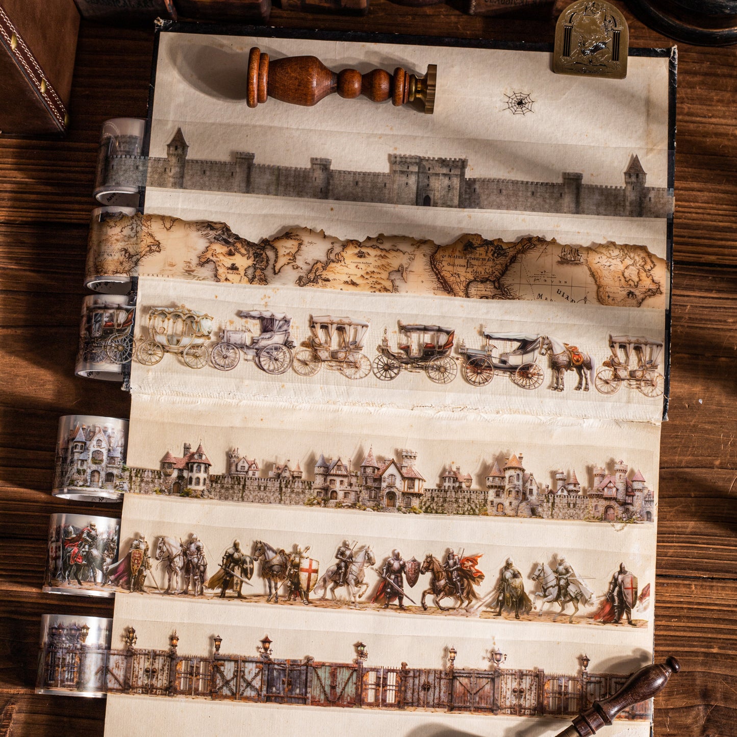 [2603-093] Medieval Travel Scene PET Tape 6 Styles
