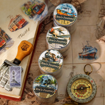 [2603-100] Travel Journal Die Cut Decorative Tape 4 Styles
