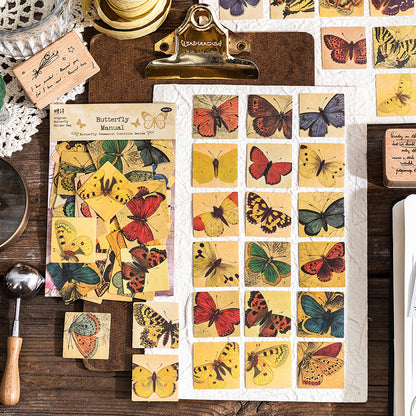 [2602-007] Butterfly Collage Journal Stickers 6 Styles