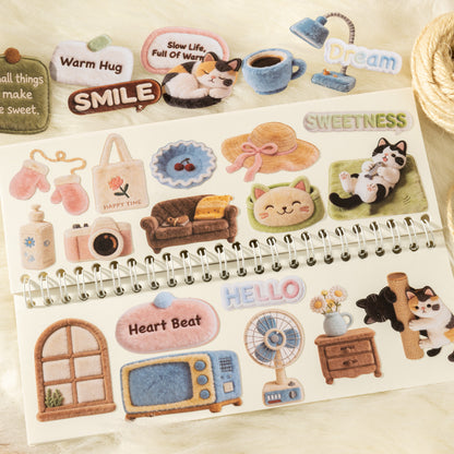 [2603-030] Plush Theme Card Stickers 30 Pieces 6 Styles