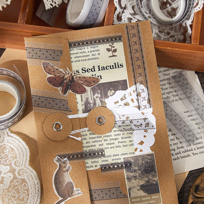 [2601-219] Soft Woven Lace Series PET Tape Journal Decoration Set 6 Styles
