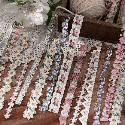 [2602-009] Vintage Fabric Strip Stickers 6 Styles