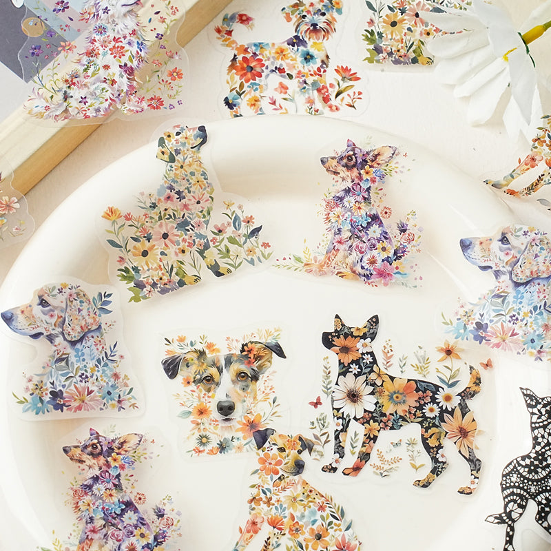 [2603-016] Floral PET Decorative Stickers 6 Styles