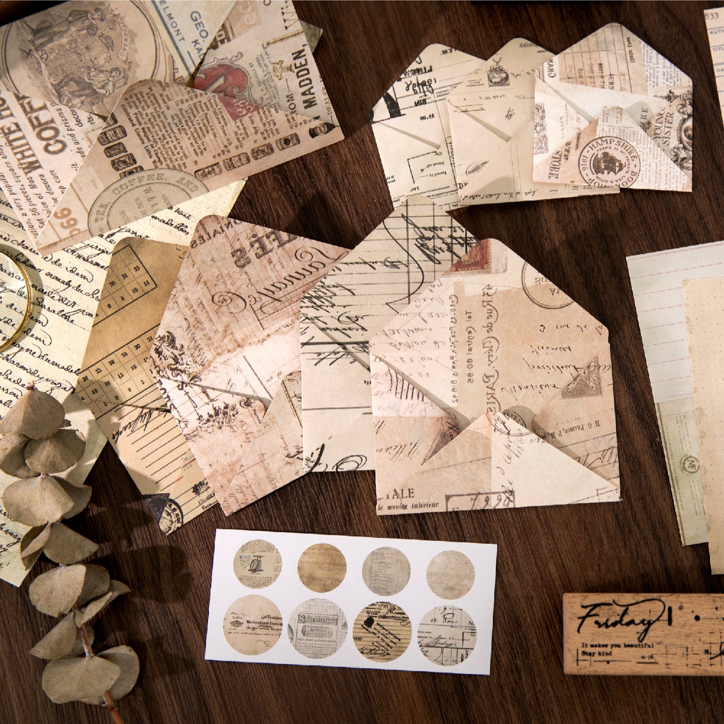 [2601-202] Vintage Floral Letter Envelope Paper Set 6 Styles