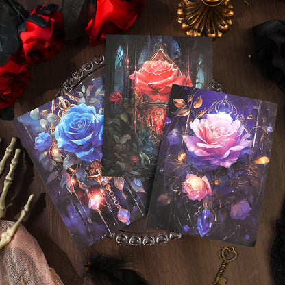 [2601-173] Shadow Rose – Gothic Vintage Rose Card & Sticker Set (4 Designs)