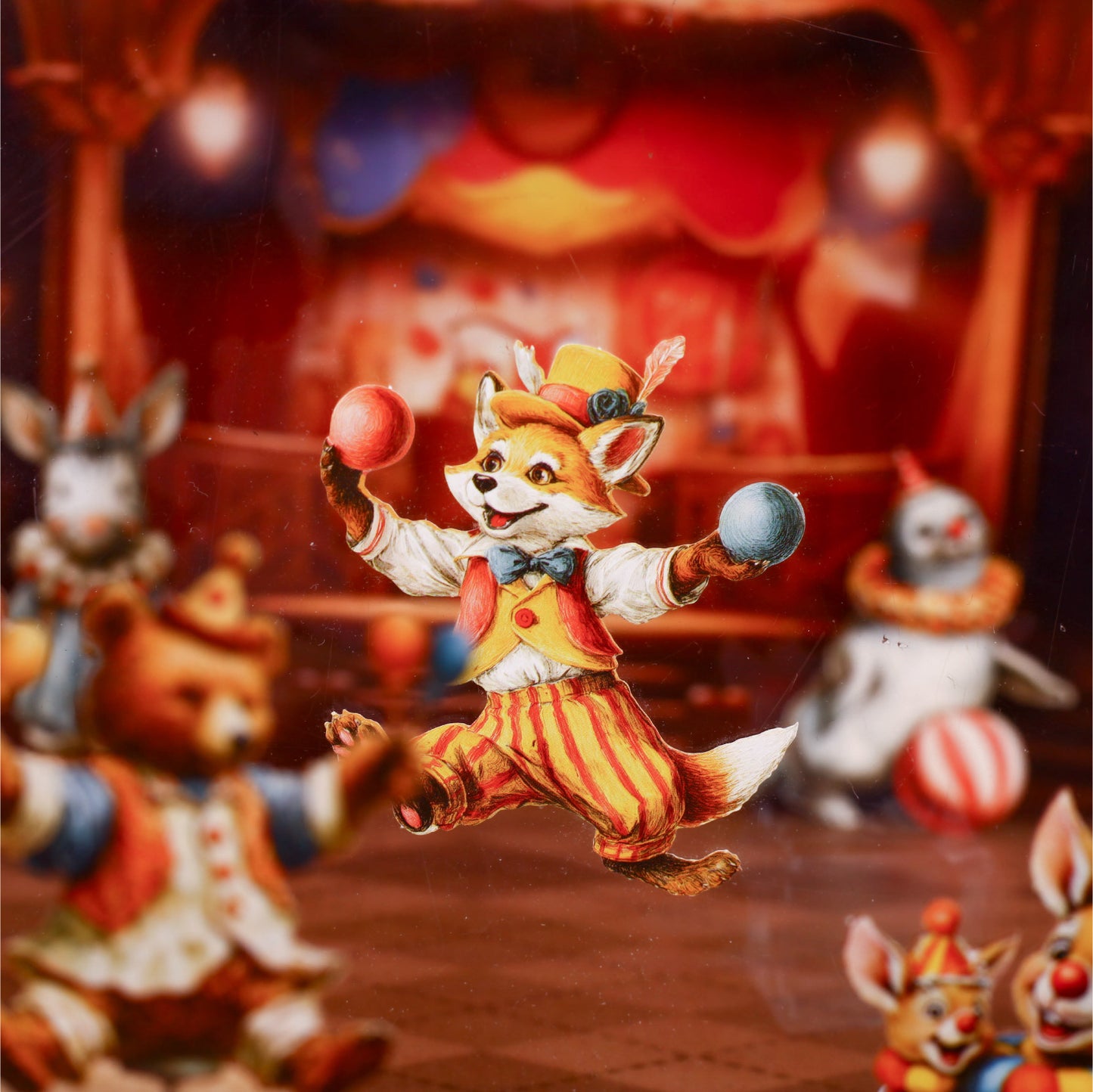 [2601-154] Retro Circus Story DIY Sticker Pack – Vintage Carnival Character Collection