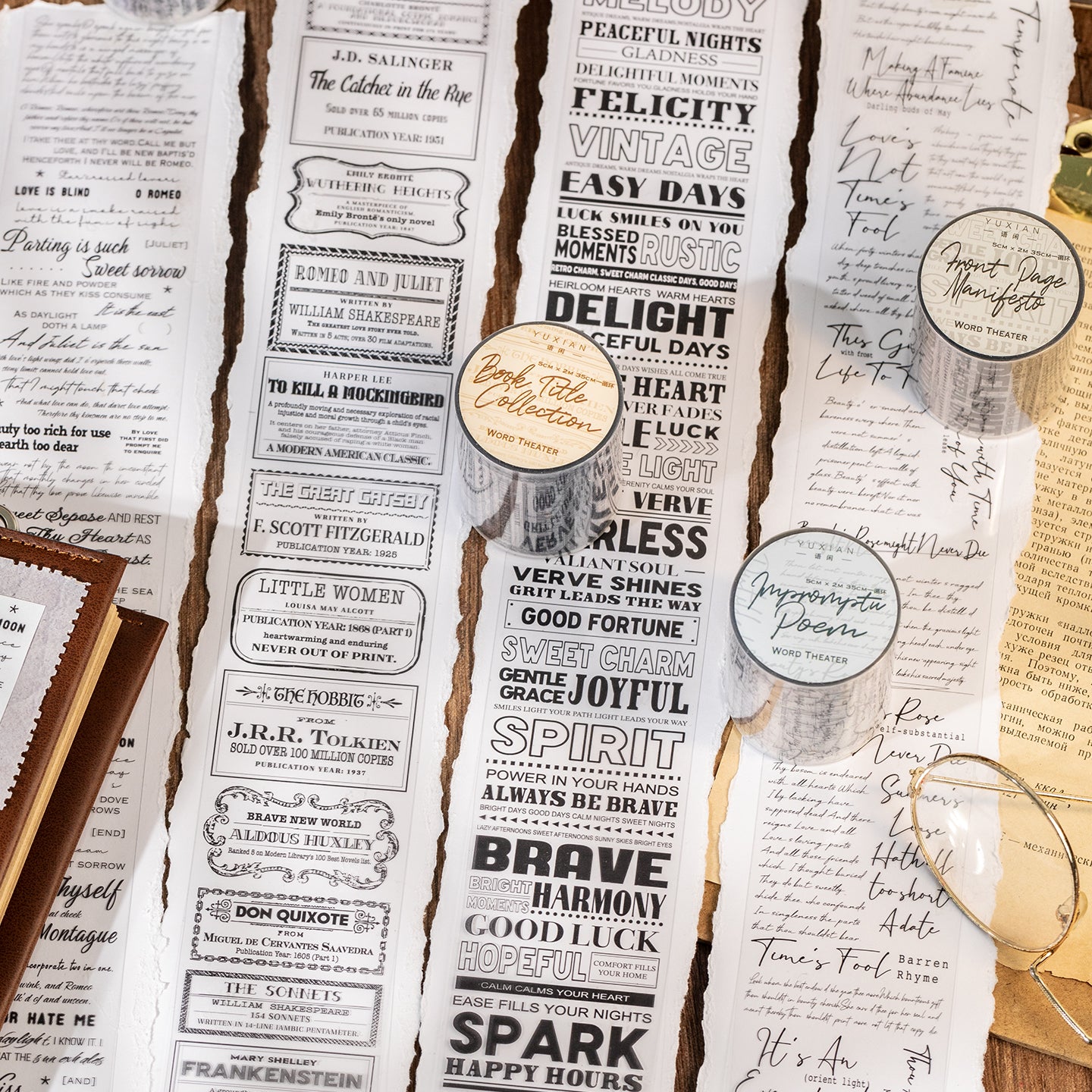 [2603-114] Typography Quote PET Tape 4 Styles