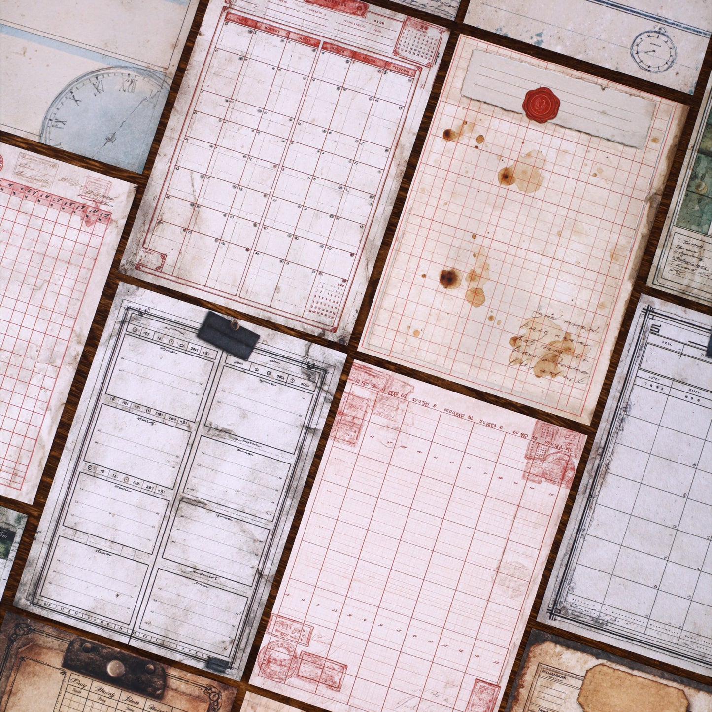[2603-017] Vintage Schedule Ephemera Paper 6 Styles