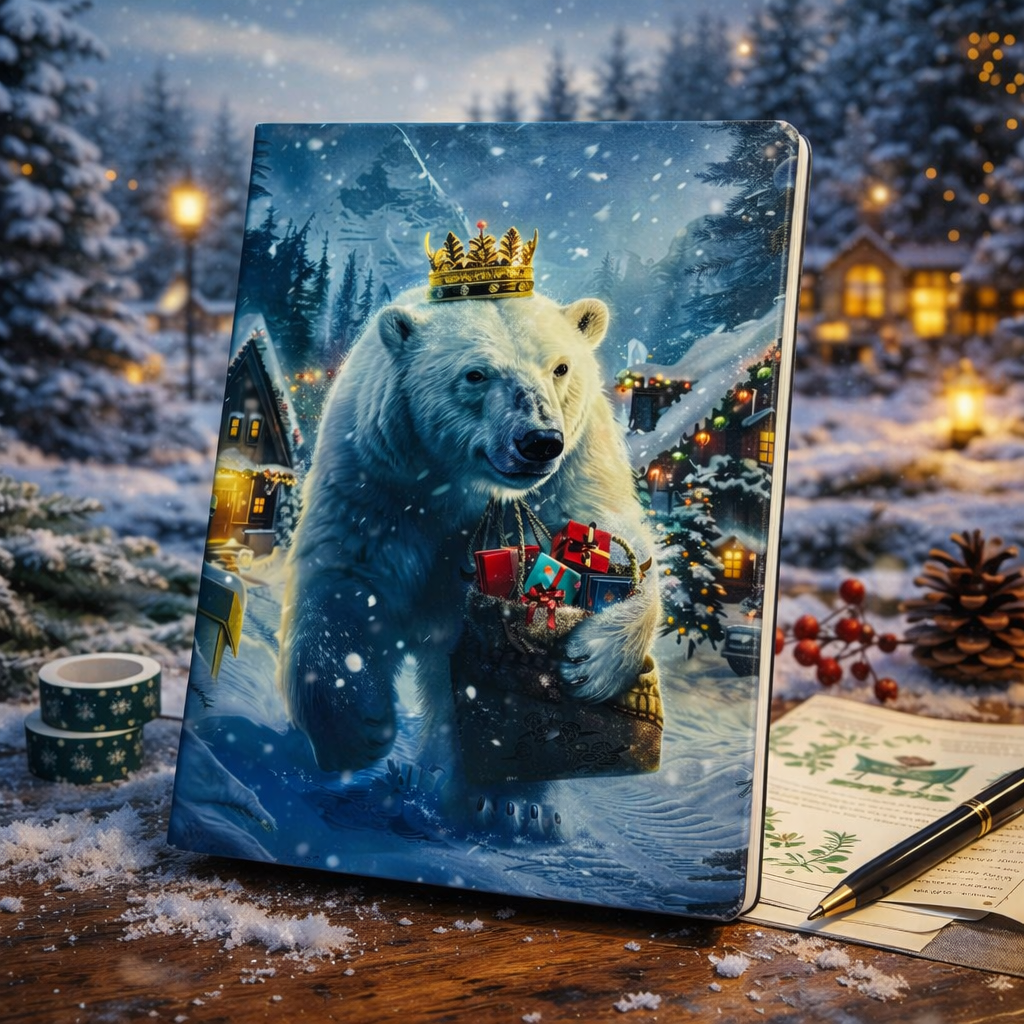 [NB-26-006] Winter Bear King Art Journal