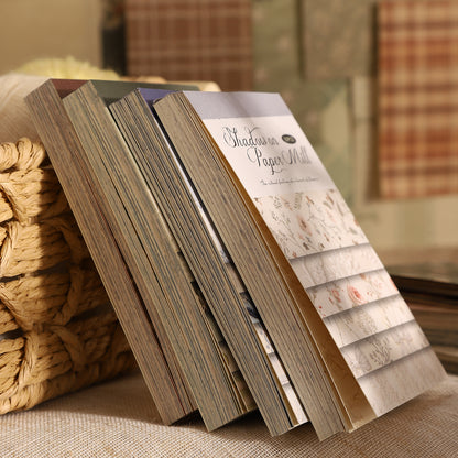 [2601-142] Vintage Fabric Texture Paper Pad – “Paper & Cloth” Embroidery Style (6 Designs 50 Sheets)