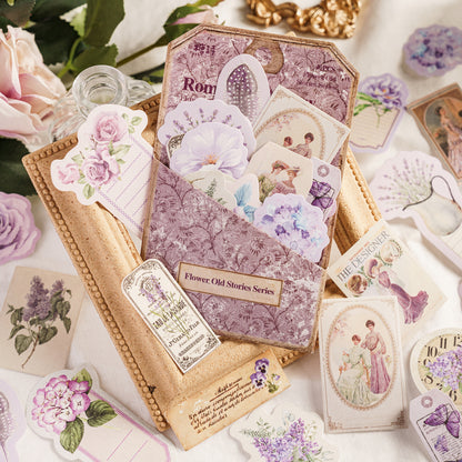 [2603-088] Vintage Floral Memo Note Stickers 6 Styles