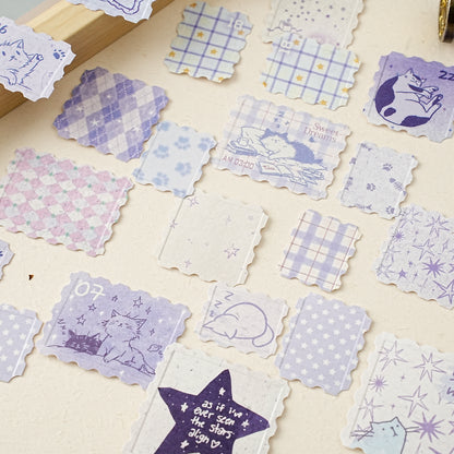 [2603-011] White Kraft Embossed Stamp Stickers 6 Styles