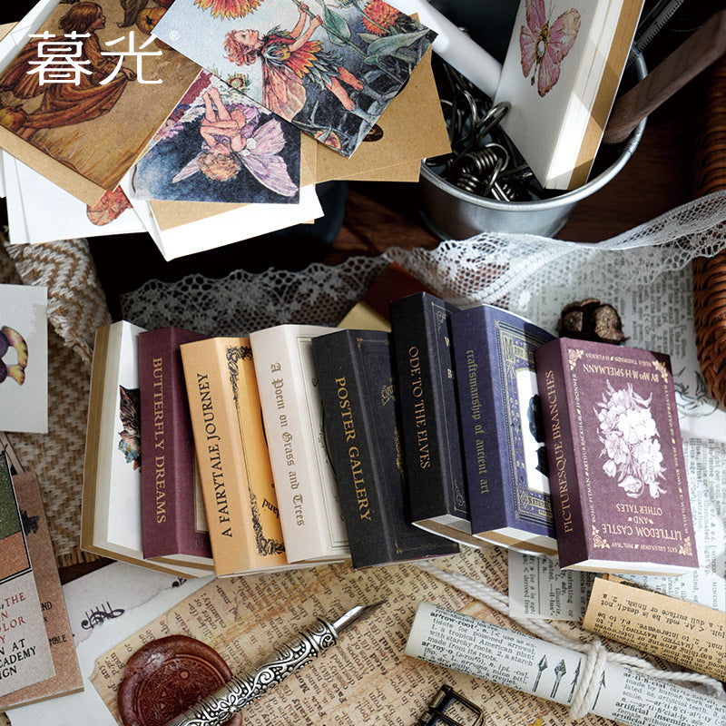 [2601-203] Vintage Book Collage Sticker Book 8 Styles