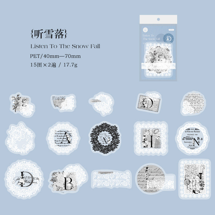 [2601-153] Vintage Butterfly PET Stickers – “Drunken Ink & Mist” Collage Series