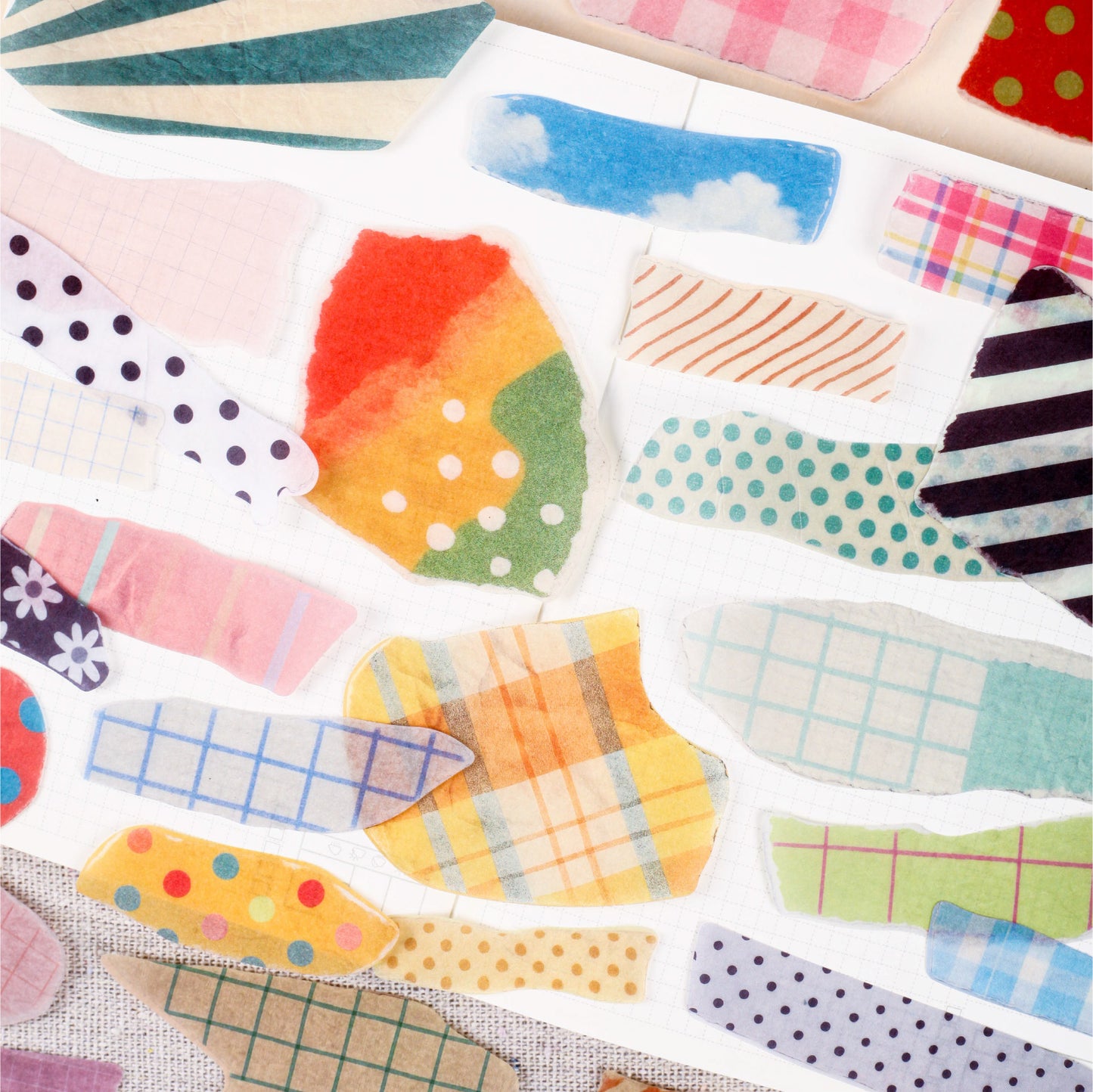 [2601-208] Colorful Washi Tape Sticker Set 20 Pieces