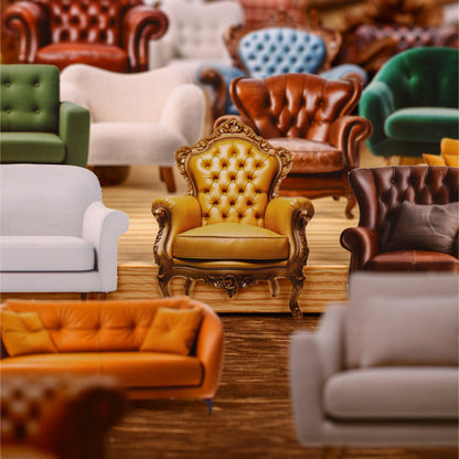 [2603-090] Vintage Sofa Home Life Journal Collage Stickers 6 Styles