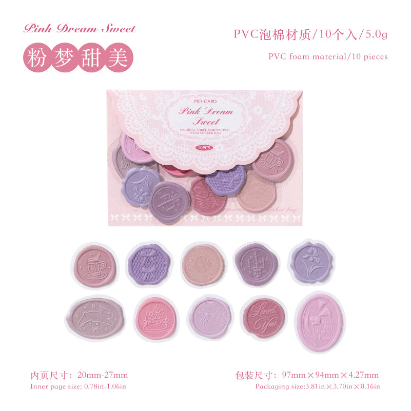 [2601-189] Mo Card Wax Seal Style PVC Stickers