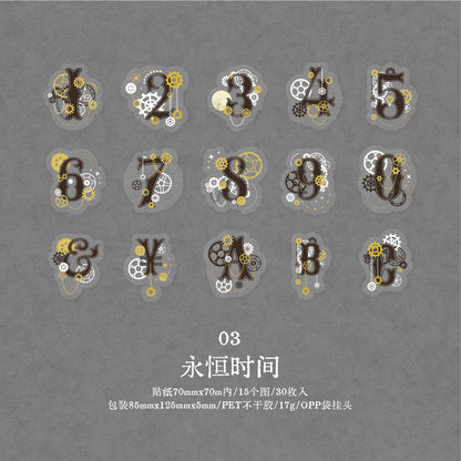 [2603-080] PET Gold Foil Vintage Collage Stickers 6 Styles