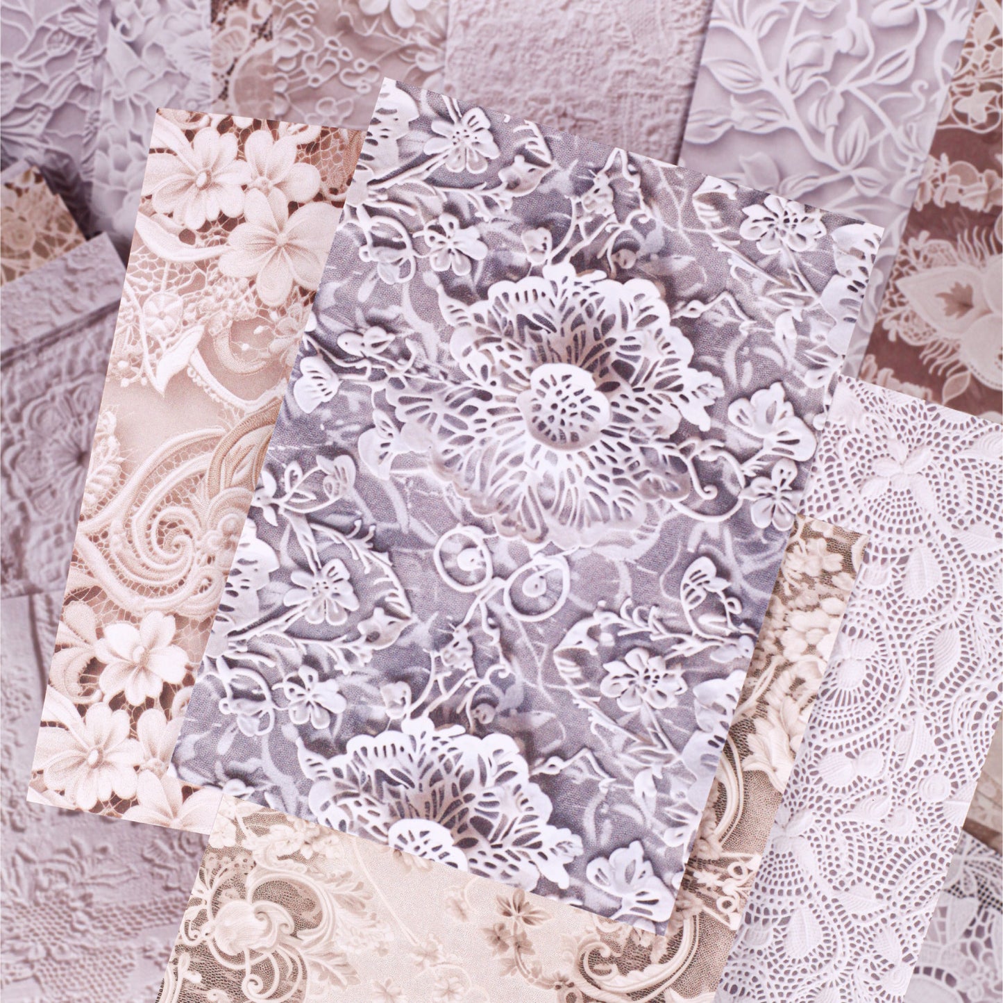 [2601-213] Vintage Lace Embossed Journal Paper Set