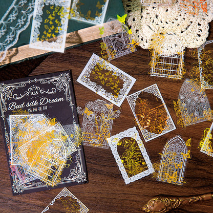 [2603-069] Lace PET Background Collage Stickers 6 Styles