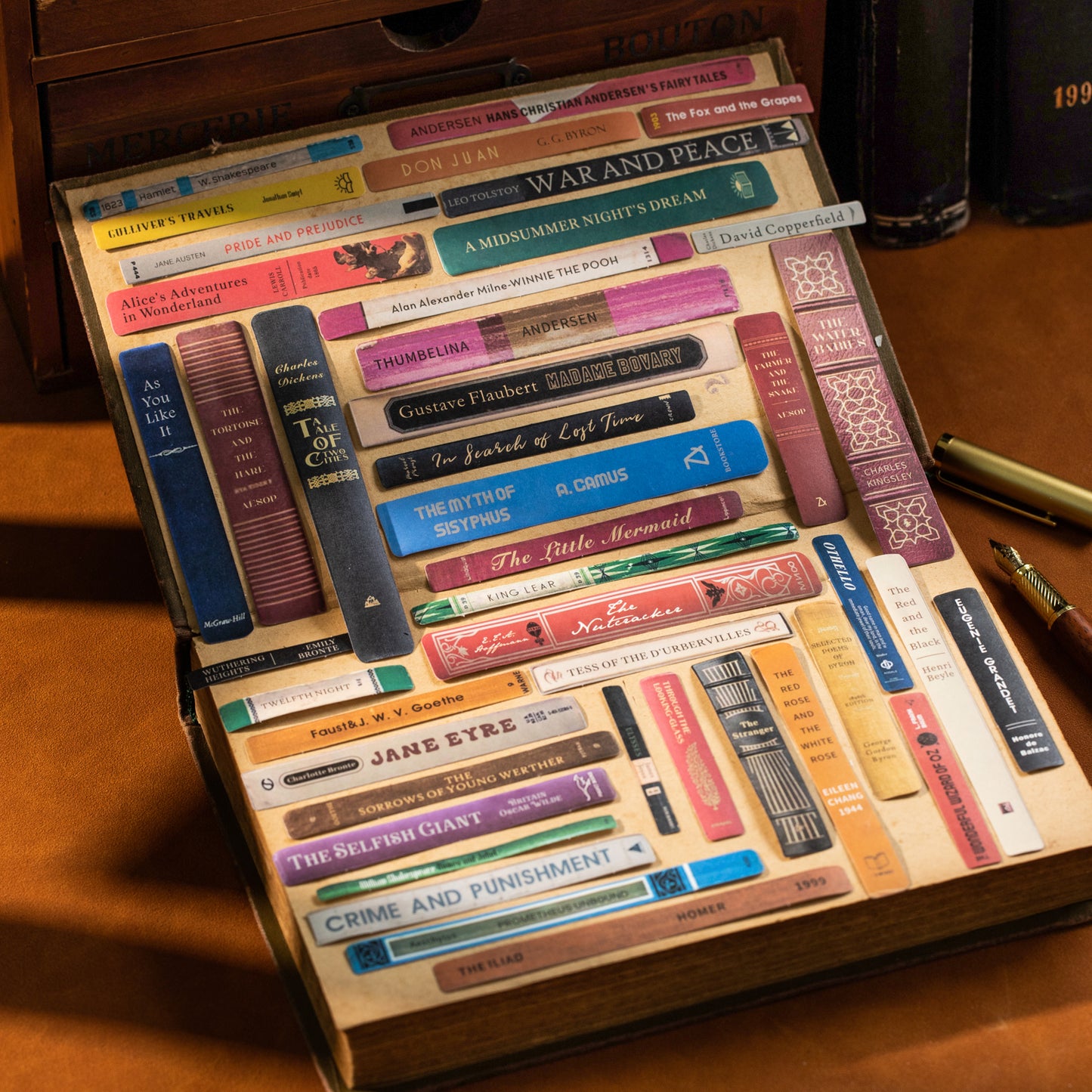 [2603-142] Vintage Book Page Journal Stickers 4 Styles