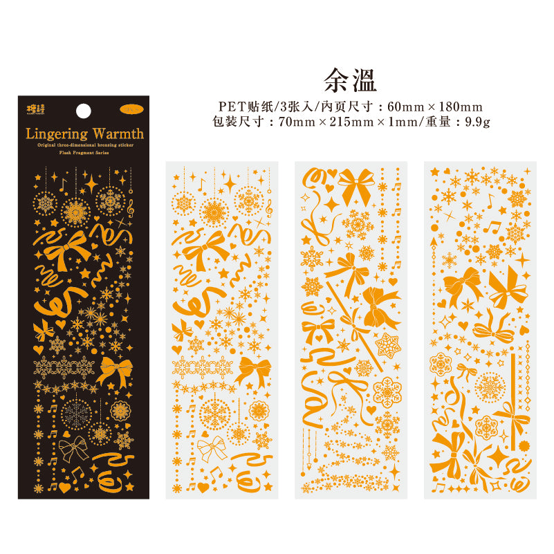 [2603-061] Gold Foil Glitter Frame Line Stickers 4 Styles