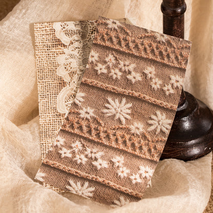 [2603-098] Fabric Texture Journal Collage Paper 6 Styles